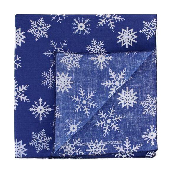 CTM Snowflake Patterned Holiday Bandana - Picture 2 of 3